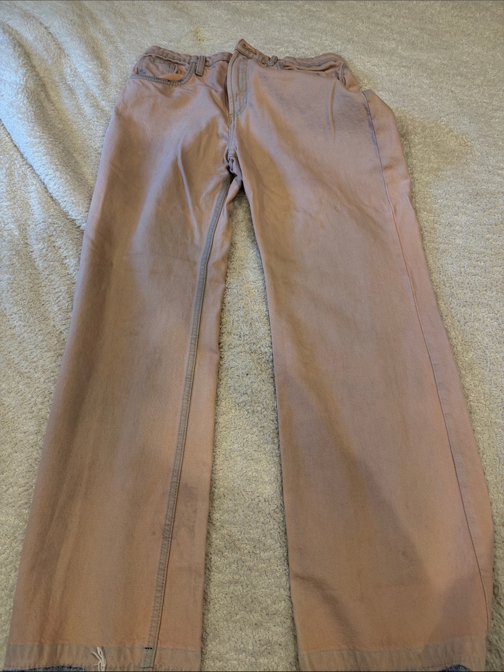 Zara womens Straight-Leg Chinos in Dusty Rose